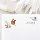 Hen en en Baby Chick Chickens Baby shower Etiket (Insitu)