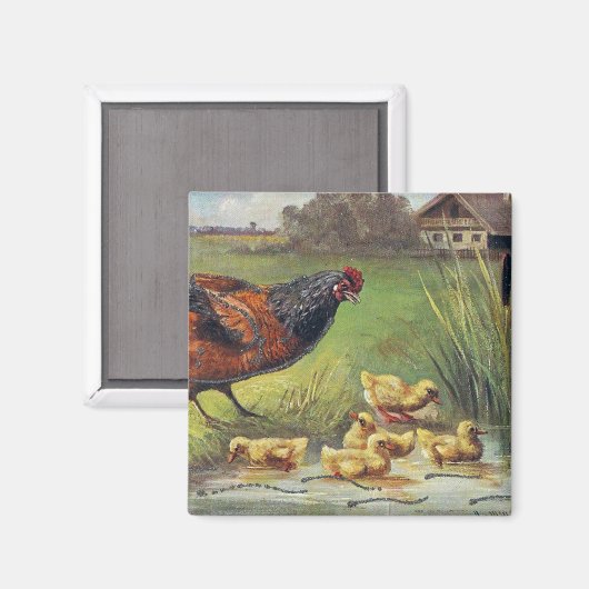 Hen en en Ducklings Magneet (Voorkant / Achterkant)