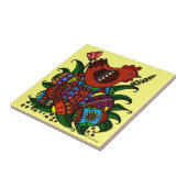 Hen en en Pysanky Ukraine Folk Art Tegeltje (Zijkant)