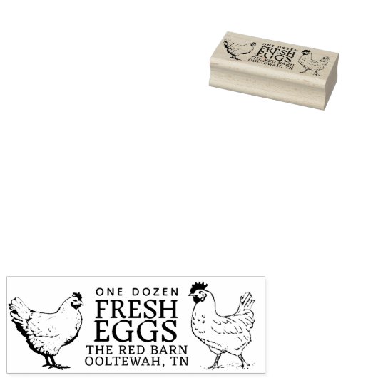 Hen en en Rooster Eieren Kartonnen Stempel (Gestempeld)