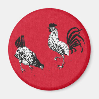 Hen en en Rooster Magneet