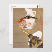 Hen en en Rooster met Grapevine van Ito Jakuchu Briefkaart (Voorkant / Achterkant)