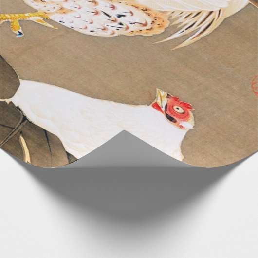 Hen en en Rooster met Grapevine van Ito Jakuchu Cadeaupapier (Hoek)