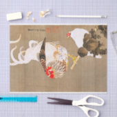 Hen en en Rooster met Grapevine van Ito Jakuchu Tissuepapier (Craft)