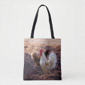 Hen en en Rooster Rustic Farmhouse Tote Bag (Voorkant)