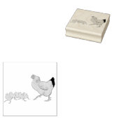 Hen en haar kippen illustratie rubberstempel (Gestempeld)