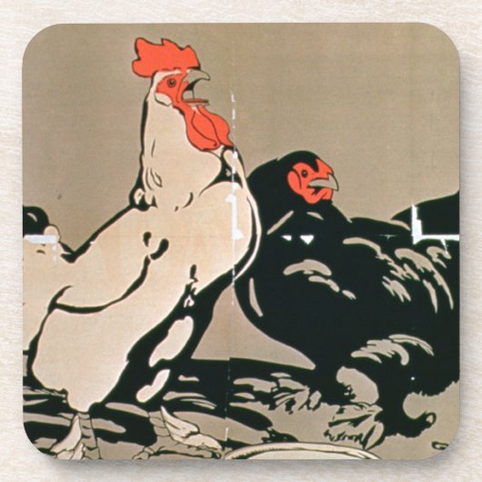 Hen en (kleurenlitho) drankjes onderzetter (Voorkant)