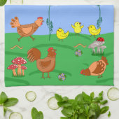 Hen en kuikens  theedoek (Gevouwen)
