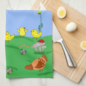 Hen en kuikens  theedoek (Quarter Fold)