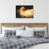 Hen en Rooster in zwart-wit Canvas Afdruk (Insitu (Slaapkamer))