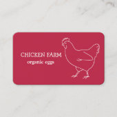 Hen Farmer Eggs Chicken Magenta Visitekaartje (Voorkant)