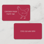 Hen Farmer Eggs Chicken Magenta Visitekaartje (Voorkant / Achterkant)