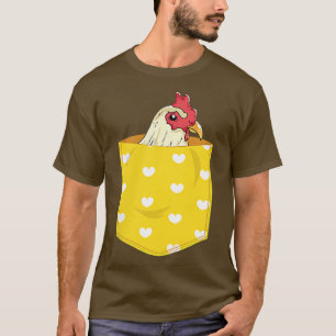 Hen Farming Boerderij Animal Farmer Cute Pocket Ch T-shirt