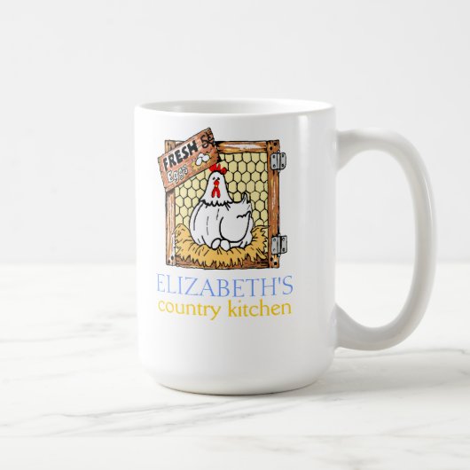 Hen Fresh Eggs-Country Kitchen Koffiemok (Rechts)