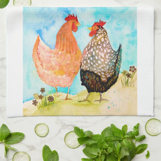 Hen Friends Kitchen Tea Towel Theedoek (Gevouwen)