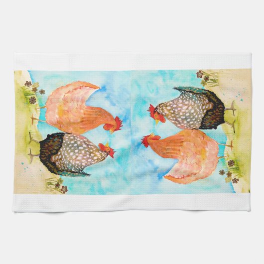 Hen Friends Kitchen Tea Towel Theedoek (Horizontaal)