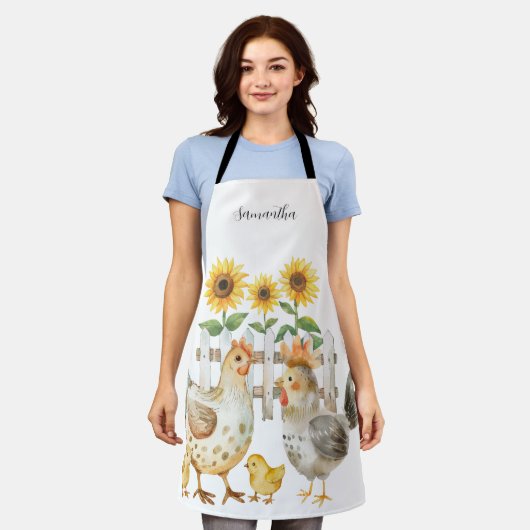 Hen gepersonaliseerd schort (Gedragen)