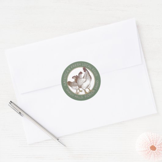 Hen Haan Groene Rand Ei Karton Label (Envelop)