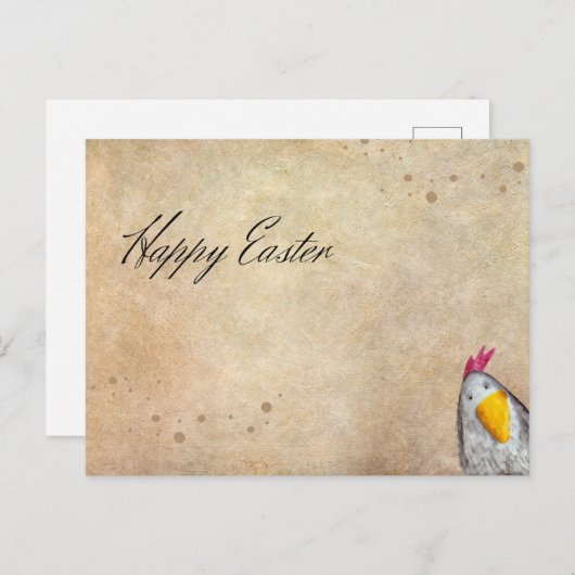  Hen Happy Pasen Briefkaart (Voorkant / Achterkant)