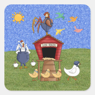 Hen House Vierkante Sticker