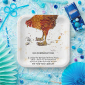 Hen in Birkenstock Papieren Bordje (Feest)