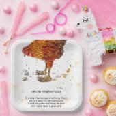 Hen in Birkenstock Papieren Bordje (Feest)