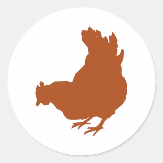 Hen [kip, boer, biologische eieren] ronde sticker (Voorkant)