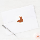 Hen [kip, boer, biologische eieren] ronde sticker (Envelop)