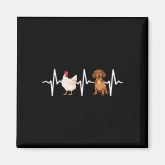Hen Kip Bruine Dachshond Hartslag Hond Liefhebber Magneet