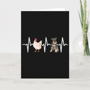 Hen Kip Miniature Schnauzer Hartslag Hond Liefde Kaart