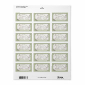  Hen klein rechthoekig kartonetiket groen Etiket (Full Sheet)