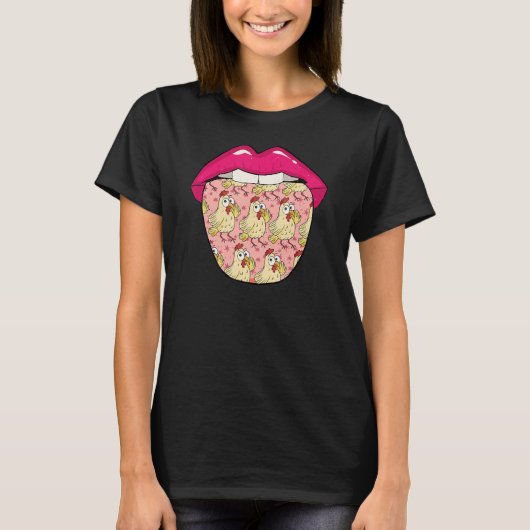 Hen Lips Eggs Boerderij Farmer Chicken T-shirt (Voorkant)