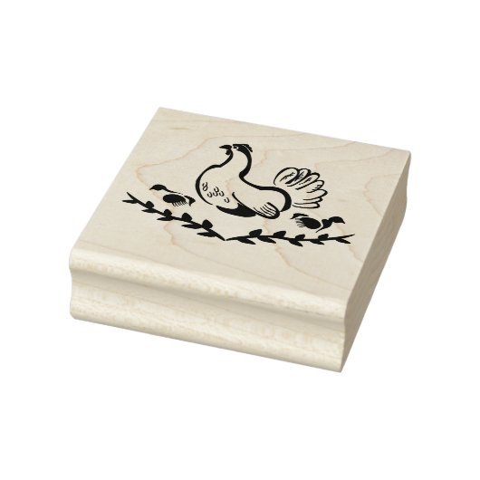 Hen met gele Chicken Line Art Rubberstempel (Stempel)