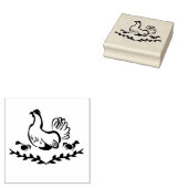 Hen met gele Chicken Line Art Rubberstempel (Gestempeld)