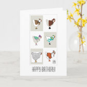 Hen (mode) verjaardag hoge kunst Kaart (Gele Bloem)