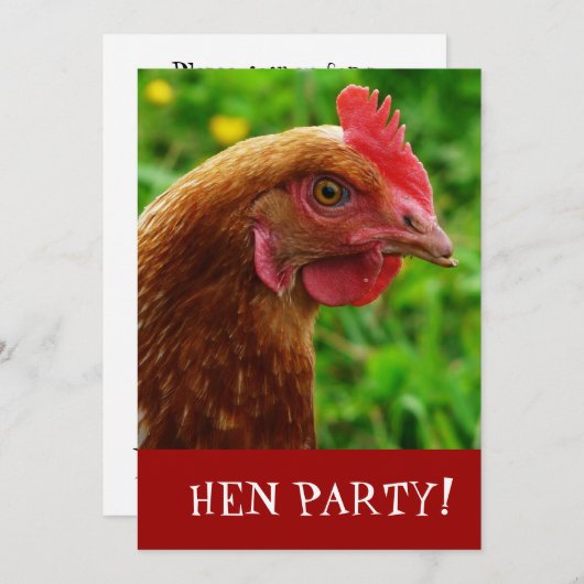Hen Night Bachelorette Party Invite Kaart (Voorkant / Achterkant)