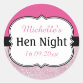 Hen Night gepersonaliseerd Ronde Sticker (Voorkant)