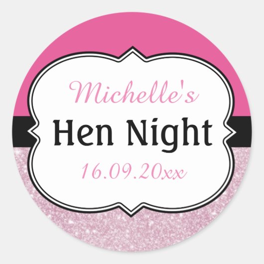 Hen Night gepersonaliseerd Ronde Sticker (Voorkant)