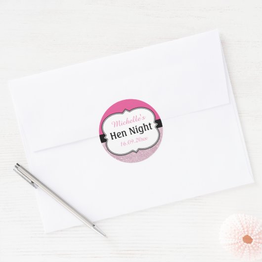 Hen Night gepersonaliseerd Ronde Sticker (Envelop)