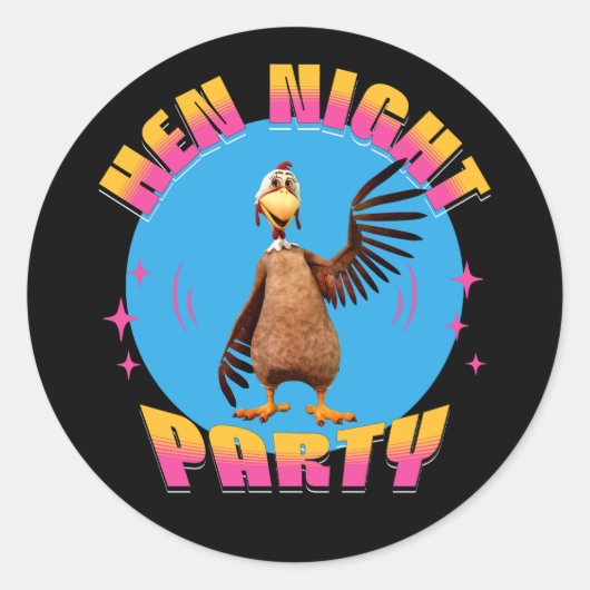 Hen Night Party Grappig vrijgezellenfeest Ronde Sticker (Voorkant)