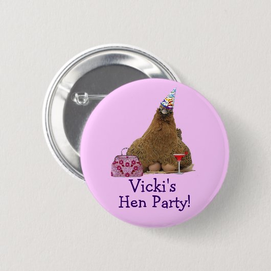 Hen Night Party Hen Button Pin (Voorkant /achterkant)