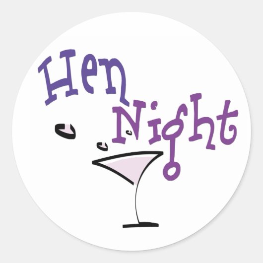Hen Night Ronde Sticker (Voorkant)