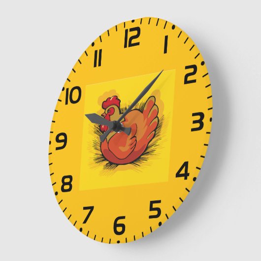 Hen on Nest Bright Farmyard Chicken Grote Klok (Hoek)