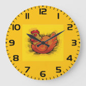 Hen on Nest Bright Farmyard Chicken Grote Klok (Voorkant)