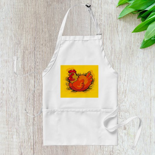 Hen on Nest Bright Farmyard Chicken Standaard Schort