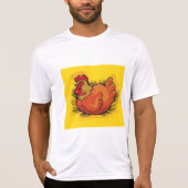 Hen on Nest Bright Farmyard Chicken T-shirt (Voorkant)