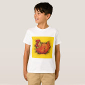 Hen on Nest Bright Farmyard Chicken T-shirt (Voorkant volledig)