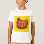 Hen on Nest Bright Farmyard Chicken T-shirt (Voorkant)