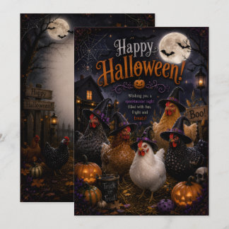 hen ontwerp halloween kaart voor achter ontwerp