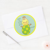 Hen op e-paasfeest Dank u wel! Ronde Sticker (Envelop)